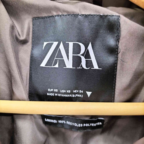 ザラ ZARA クロップド ジップアップ パファー ジャケット レディース import:XS