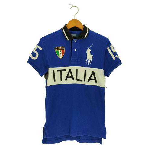 ポロバイラルフローレン Polo by RALPH LAUREN 90S CUSTOM FIT ITALIA ビックポニー刺繍 国旗ワッペン ナンバー15 S/S ポロシャツ メンズ import:S