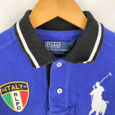 ポロバイラルフローレン Polo by RALPH LAUREN 90S CUSTOM FIT ITALIA ビックポニー刺繍 国旗ワッペン ナンバー15 S/S ポロシャツ メンズ import:S