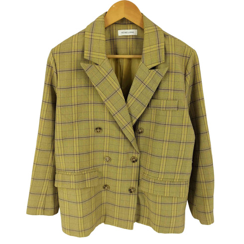 HEIWEIJIANG ダブルプレストチェックジャケット casual レディース FREE
