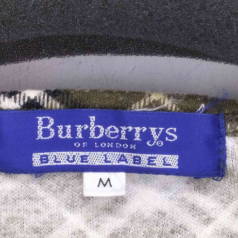 バーバリーブルーレーベル BURBERRY BLUE LABEL ワンポイント刺繍 ボートネック五分袖カットソー レディース M