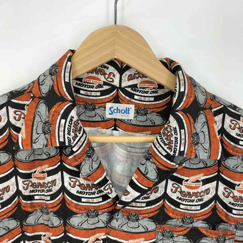 ショット Schott 総柄 S/S シャツ メンズ JPN:M