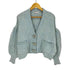 ザラ ZARA ラインストーンリボンニットカーディガン レディース import:M