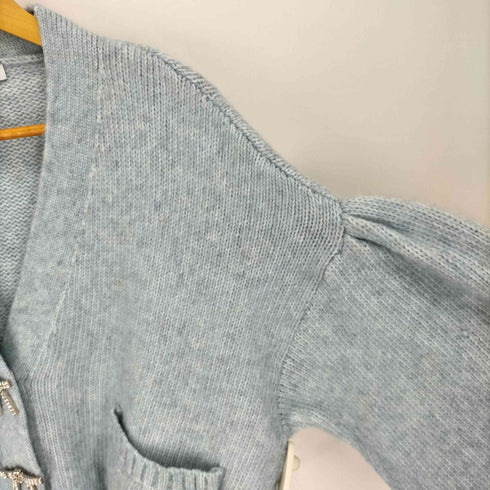 ザラ ZARA ラインストーンリボンニットカーディガン レディース import:M