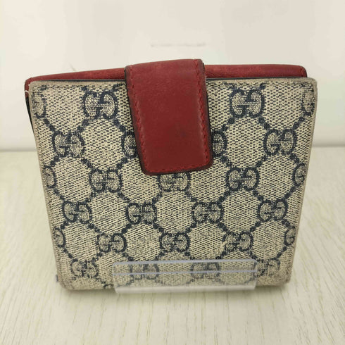 グッチ GUCCI GG スプリーム シェリーライン PVC×レザーウェビングライン リボン 二つ折り財布 レディース