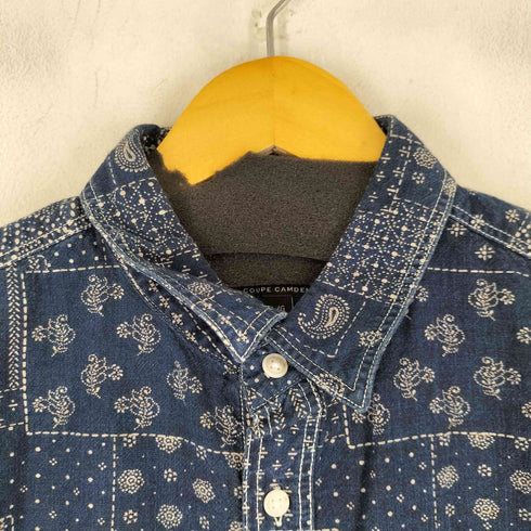 バナナリパブリック BANANA REPUBLIC S/S 総柄 インディゴシャツ メンズ JPN:L