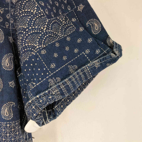 バナナリパブリック BANANA REPUBLIC S/S 総柄 インディゴシャツ メンズ JPN:L