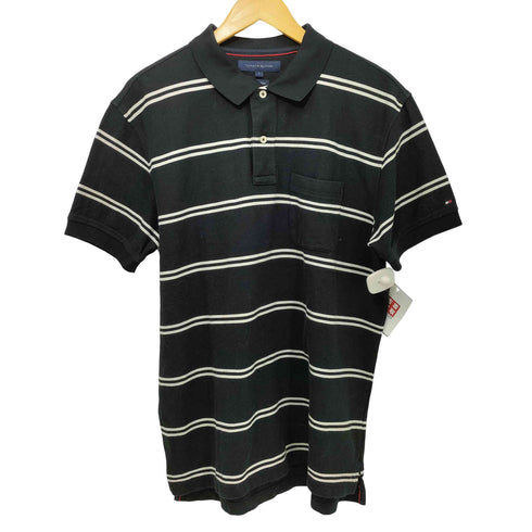 トミーヒルフィガー TOMMY HILFIGER 80/3 Ply Pique ボーダー ポロシャツ メンズ import:L