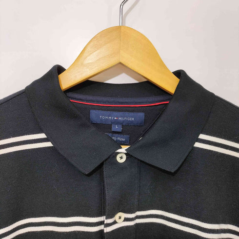 トミーヒルフィガー TOMMY HILFIGER 80/3 Ply Pique ボーダー ポロシャツ メンズ import:L