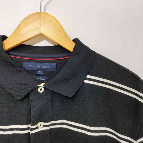 トミーヒルフィガー TOMMY HILFIGER 80/3 Ply Pique ボーダー ポロシャツ メンズ import:L