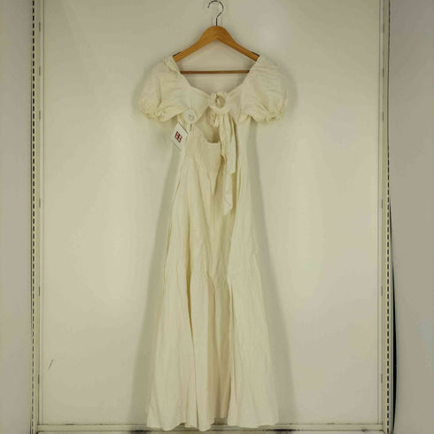ザラ ZARA リネンブレンドパフスリーブドレス レディース import:XS