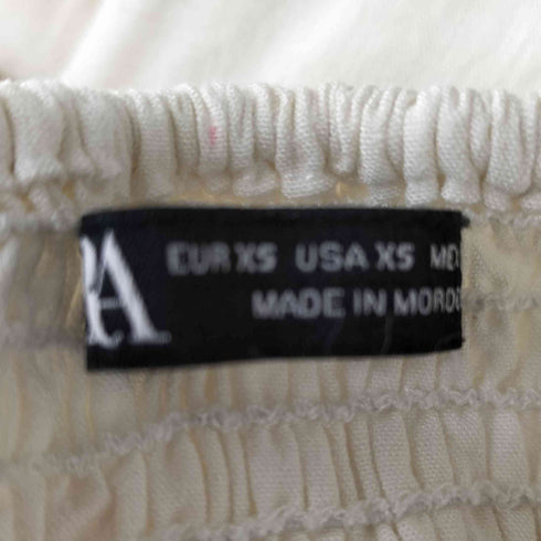 ザラ ZARA リネンブレンドパフスリーブドレス レディース import:XS
