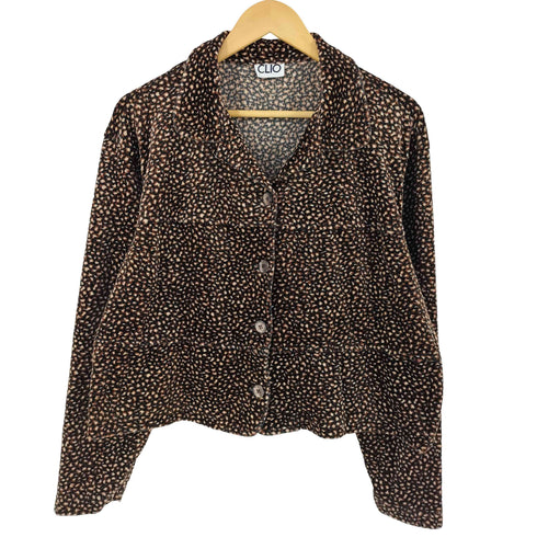 CLIO USA製 レオパード柄 L/S シャツジャケット レディース