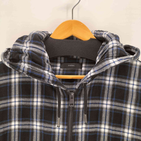 ディーゼル DIESEL ジップアップフランネルシャツパーカー メンズ M