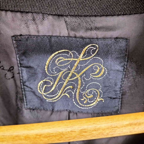 イタリヤ 伊太利屋 両面刺繍 ウール ノーカラージャケット & ウール スカート セットアップ レディース 7/7