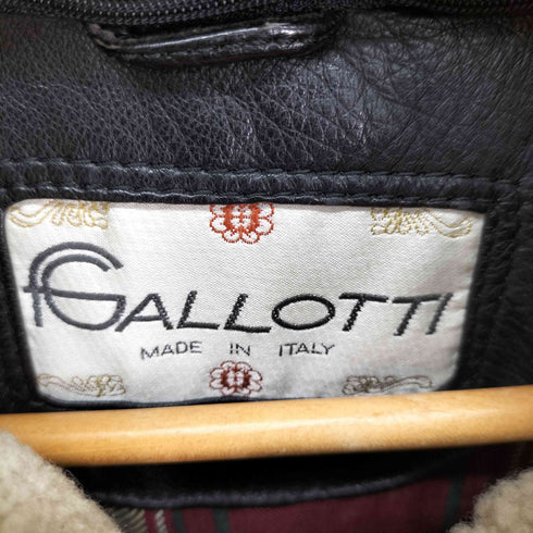 GALLOTTI イタリア製 裏地兵隊 ボア ダブルジップレザーコート メンズ