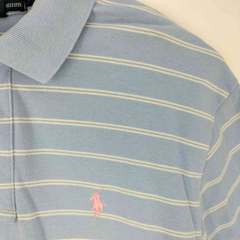 ポロバイラルフローレン Polo by RALPH LAUREN 90S ポニー刺繍 ボーダー ポロシャツ メンズ import:M