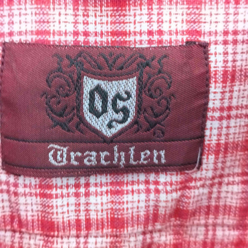 Drachten コットン チェック 半袖 チロリアンシャツ メンズ import:XL