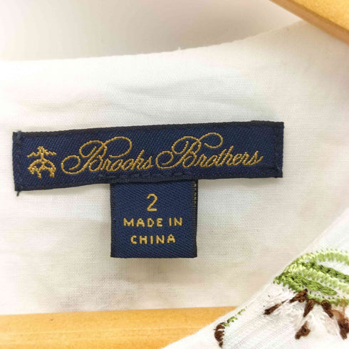 ブルックスブラザーズ BROOKS BROTHERS フラワー 刺繍 ノースリーブ ワンピース レディース US:0-2