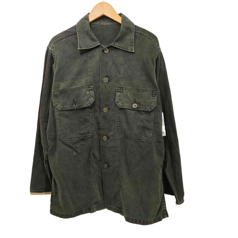 ユーエスアーミー U.S. ARMY OG-107 UTILITY SHIRT ユーティリティー ミリタリー シャツ 後染め 袖レザーパイピング メンズ