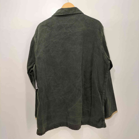 ユーエスアーミー U.S. ARMY OG-107 UTILITY SHIRT ユーティリティー ミリタリー シャツ 後染め 袖レザーパイピング メンズ