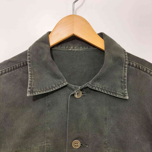 ユーエスアーミー U.S. ARMY OG-107 UTILITY SHIRT ユーティリティー ミリタリー シャツ 後染め 袖レザーパイピング メンズ