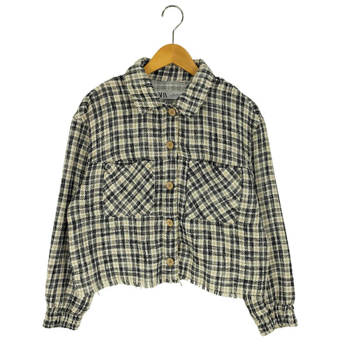 ザラ ZARA ツイードチェックジャケット レディース import:M