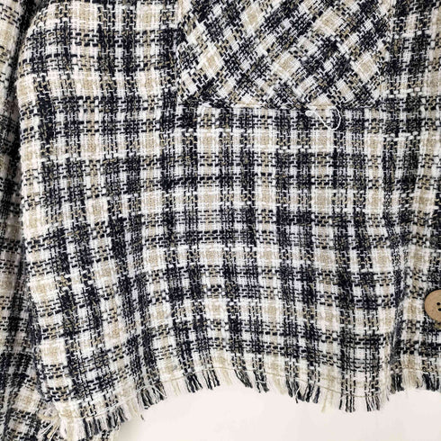 ザラ ZARA ツイードチェックジャケット レディース import:M