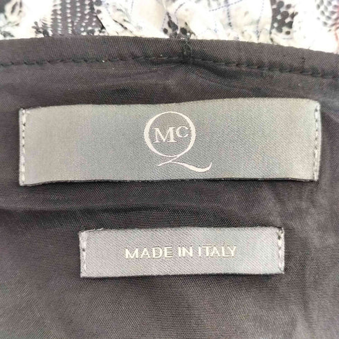 マックキュー McQ イタリア製 シルク100 総柄 プリント バルーンスリーブ 七分丈 ワンピース レディース EUR:44