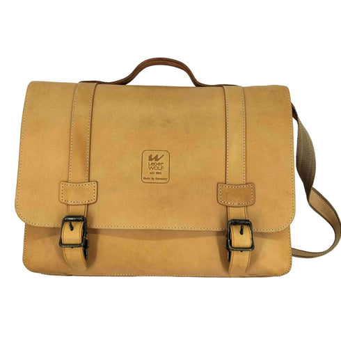LEDER WOLF ヌメ革 ドイツ リポーターズバック メンズ