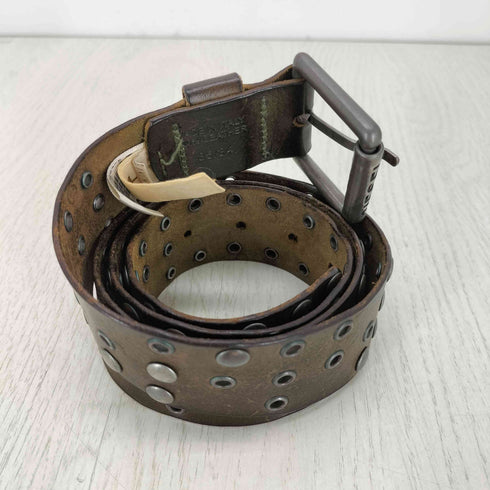 ディーゼル DIESEL イタリア製 GENUINE LEATHER スタッズアイレットベルト メンズ 85/34