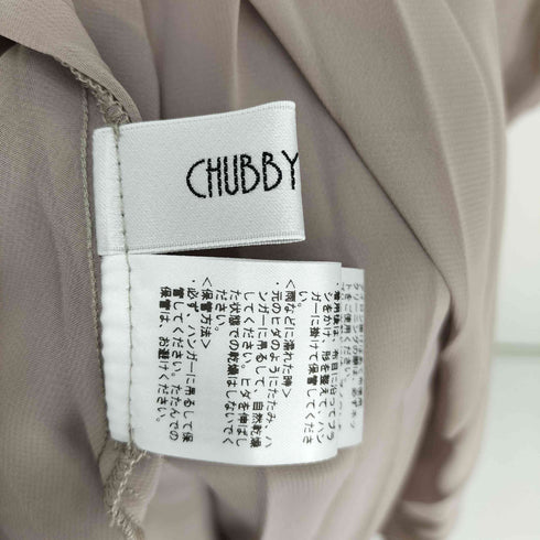 CHUBBY CURVY シースルー ウエストギャザー プリーツ ワンピース レディース FREE