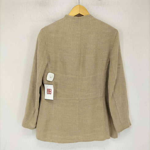 ダナキャランニューヨーク DKNY MADE IN USA SIGNATURE リネンノーカラージャケット レディース JPN9