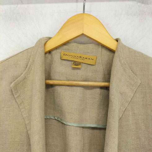 ダナキャランニューヨーク DKNY MADE IN USA SIGNATURE リネンノーカラージャケット レディース JPN9
