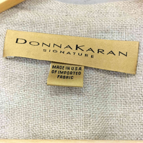 ダナキャランニューヨーク DKNY MADE IN USA SIGNATURE リネンノーカラージャケット レディース JPN9