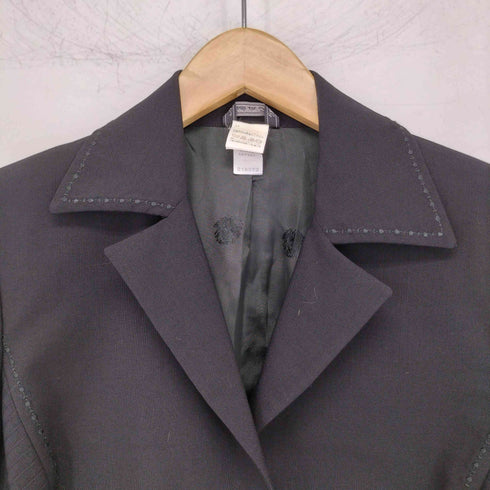 ジャンニヴェルサーチ GIANNI VERSACE MADE IN ITALY メデューサボタンデザイン切替3Bテーラードジャケット レディース