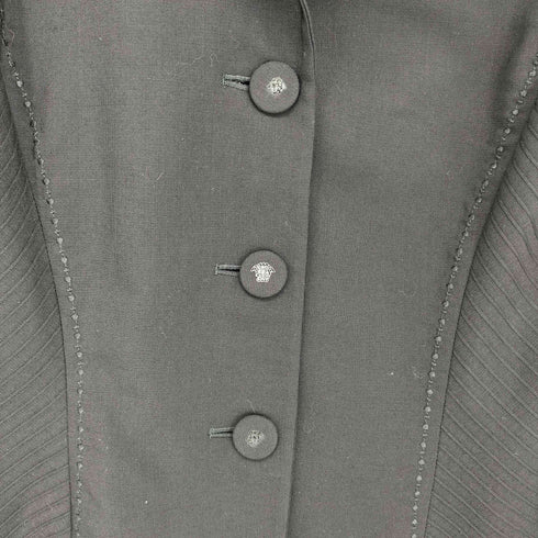 ジャンニヴェルサーチ GIANNI VERSACE MADE IN ITALY メデューサボタンデザイン切替3Bテーラードジャケット レディース