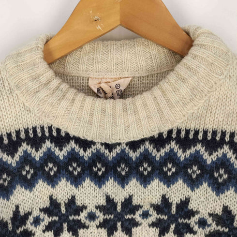SCANDINAVIAN SCORE DESIGN ウールアクリル ノルディック クルーネックニット メンズ import:M
