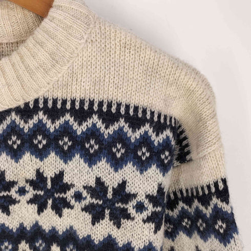 SCANDINAVIAN SCORE DESIGN ウールアクリル ノルディック クルーネックニット メンズ import:M