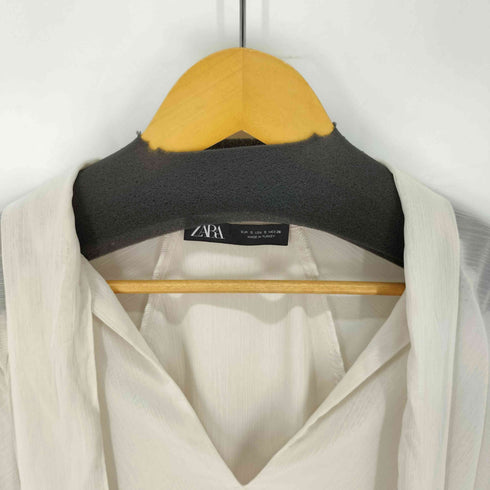ザラ ZARA ティアード シフォン ボウタイブラウス レディース import:S