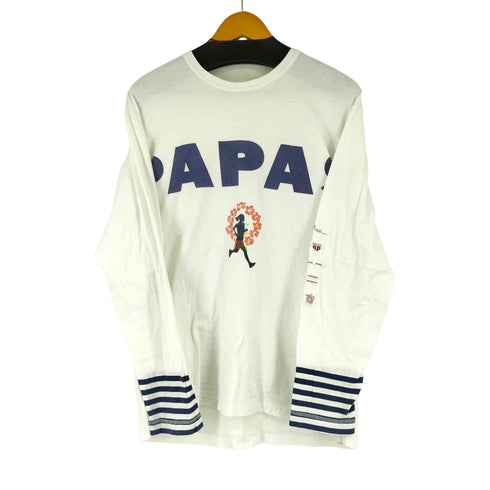 パパス papas 両面プリント デザインスリーブ Tシャツ メンズ