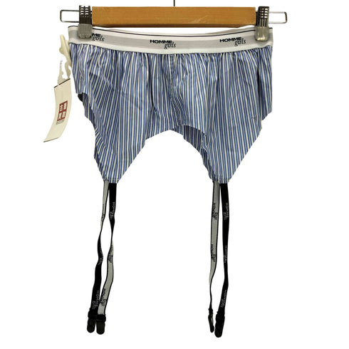 HOMME girls BOXER GARTER BELT - BLUE MINI STRIPE レディース JPN:S