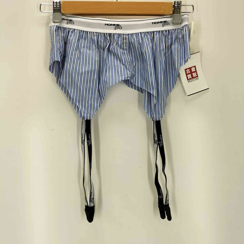 HOMME girls BOXER GARTER BELT - BLUE MINI STRIPE レディース JPN:S