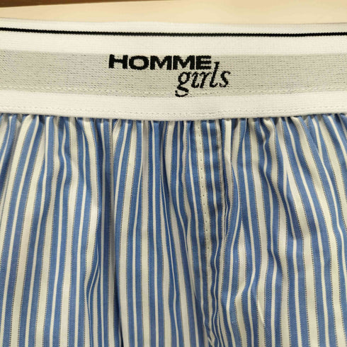 HOMME girls BOXER GARTER BELT - BLUE MINI STRIPE レディース JPN:S