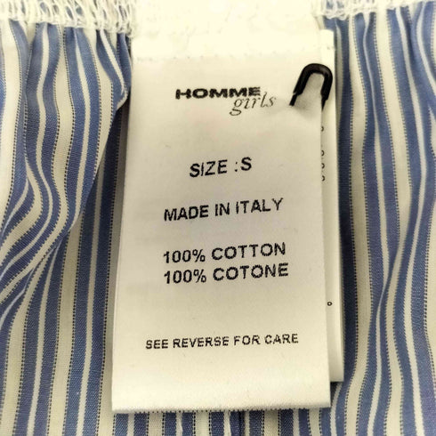 HOMME girls BOXER GARTER BELT - BLUE MINI STRIPE レディース JPN:S