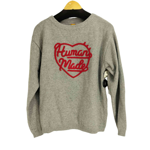 ヒューマンメイド HUMAN MADE 24AW HEART KNIT SWEATER GRAY メンズ JPN:L
