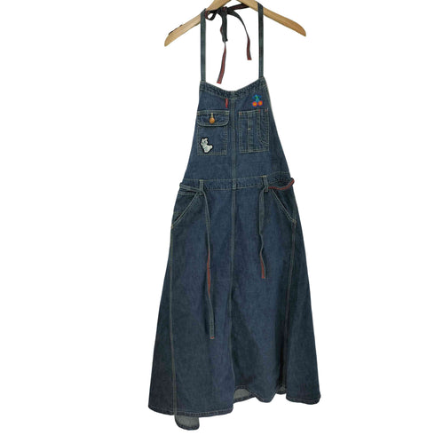 ヒステリックグラマー HYSTERIC GLAMOUR KINKY JEANS ワッペン デザイン デニム エプロン ワンピース レディース FREE