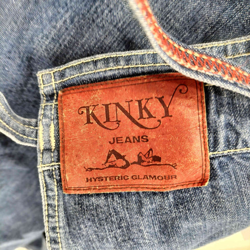 ヒステリックグラマー HYSTERIC GLAMOUR KINKY JEANS ワッペン デザイン デニム エプロン ワンピース レディース FREE