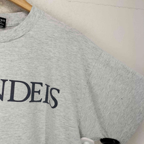 フルーツオブザルーム FRUIT OF THE LOOM 90s- USA製 袖裾シングル 霜降り BRANDEIS フロントプリントクルーネックTシャツ メンズ XL