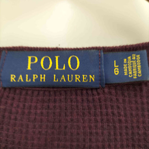 ポロラルフローレン POLO RALPH LAUREN ポニー刺繍 サーマル Tシャツ バーガンディ メンズ import:L